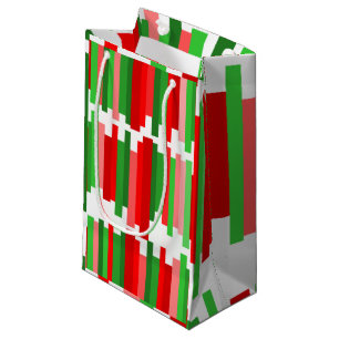 Jagged Lines – Red and Green Small Gift Bag