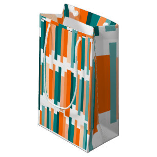 Jagged Lines – Teal and Orange Small Gift Bag