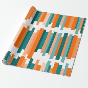 Jagged Lines – Teal and Orange Wrapping Paper