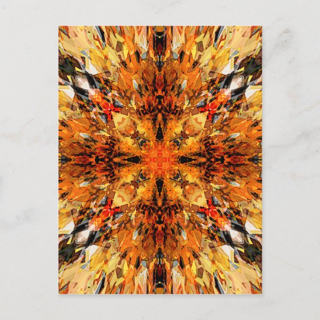 Jagged Orange Mandala Postcard (Front)