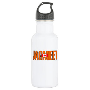 Jagmeet Orange Bold Text Canadian Flag Colour 532 Ml Water Bottle