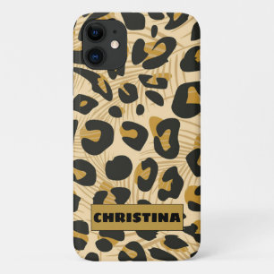 Jaguar Animal Print Personalised Name iPhone 11 Case