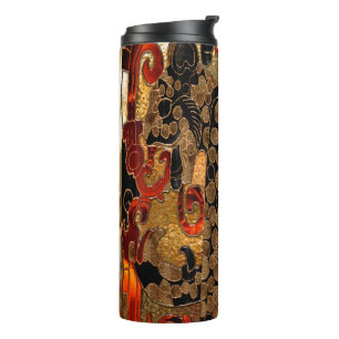 Jaguar AZTEC 3D Foil Red & Gold Thermal Tumbler