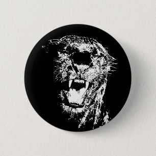 Jaguar - Black Panther 6 Cm Round Badge