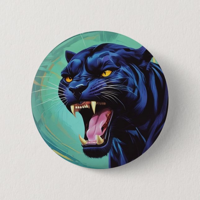 Jaguar - Black Panther  6 Cm Round Badge (Front)