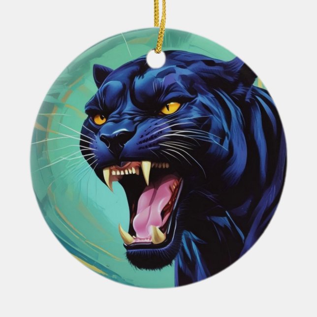 Jaguar - Black Panther  Ceramic Ornament (Front)