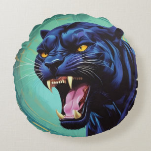 Jaguar - Black Panther  Round Cushion