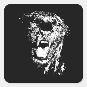 Jaguar - Black Panther Square Sticker