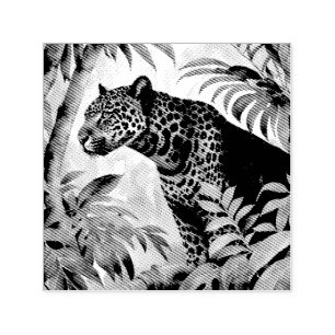 Jaguar Botanical Forest Jungle Self-inking Stamp