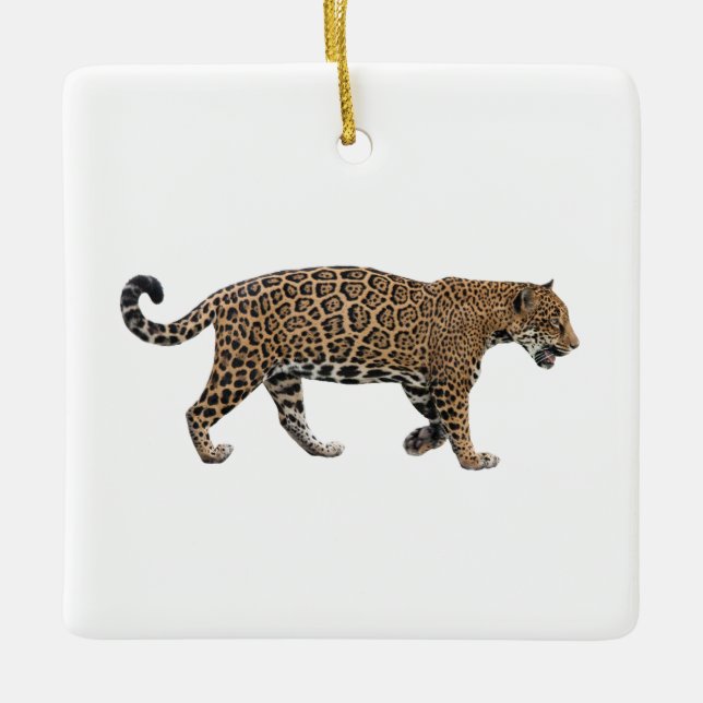 Jaguar Ceramic Tree Decoration (Front)