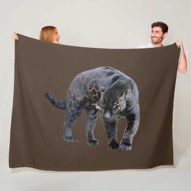 Jaguar Diablo brown fleece blanket (In Situ)