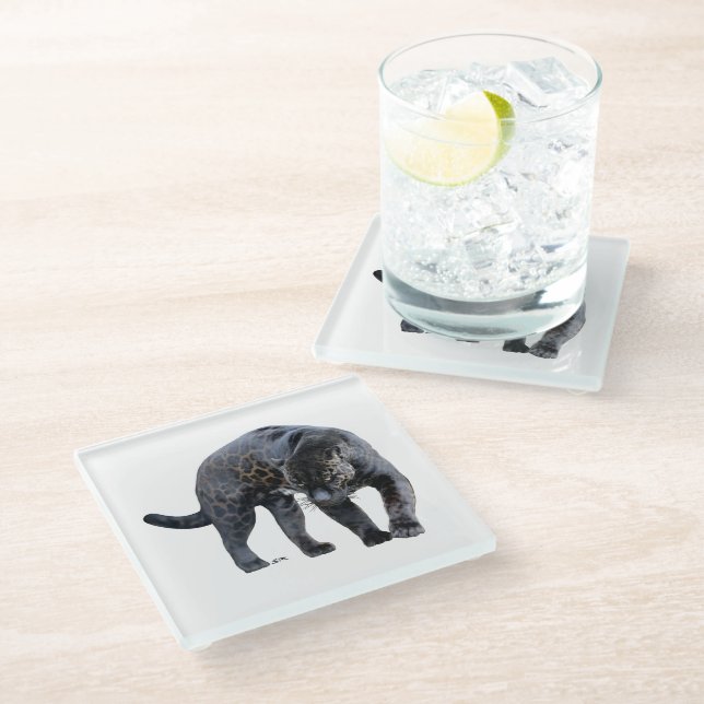 Jaguar Diablo clear glass coaster (Angled)