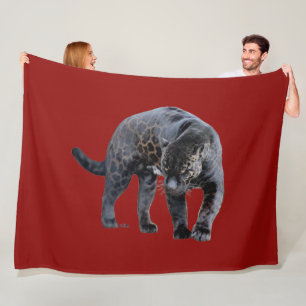 Jaguar Diablo red fleece blanket