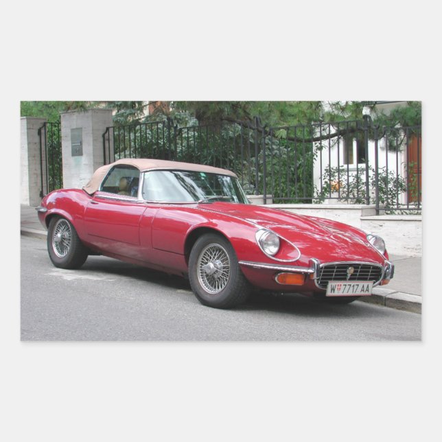 Jaguar E Type Rectangular Sticker (Front)