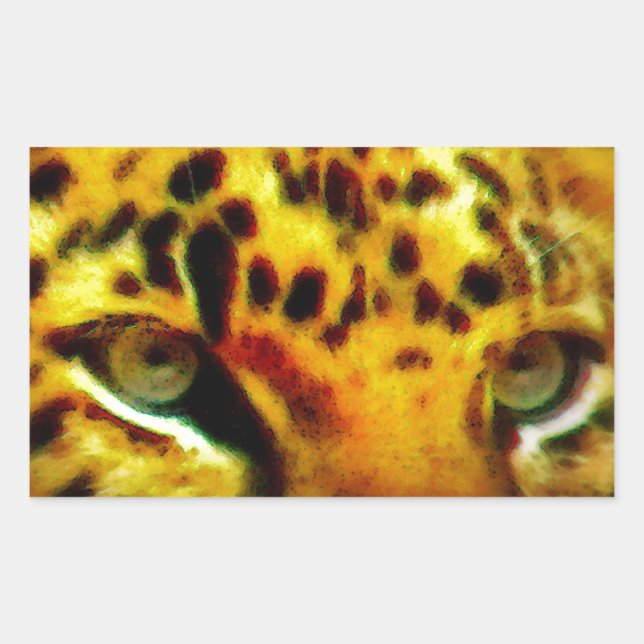 Jaguar Eyes Rectangular Sticker (Front)