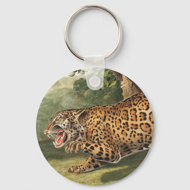 Jaguar (Felis onca) Illustration Key Ring (Front)