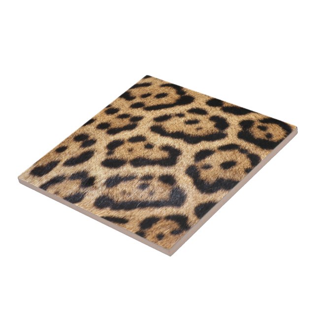 Jaguar Fur Photo Print Ceramic Tile (Side)