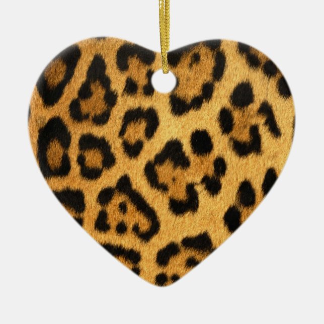 Jaguar Fur Print Ceramic Ornament (Front)
