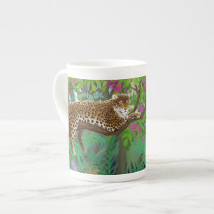 Jaguar in Central American Jungle Bone China Mug