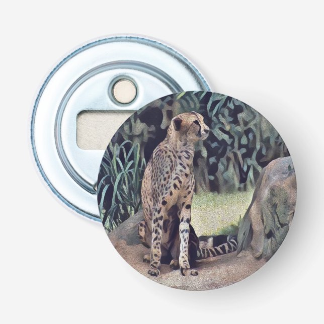 Jaguar In The Forest Oil Paint, Bottle Opener (Front)