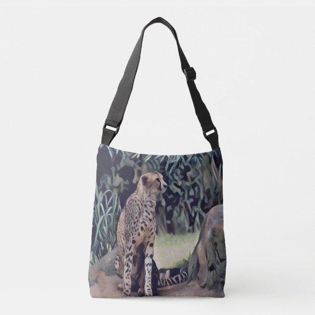 Jaguar In The Forest Oil Paint, Crossbody Bag (Front)
