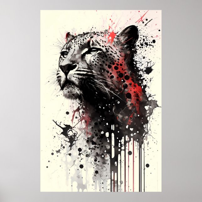 Jaguar Ink Portrait Poster (Front)