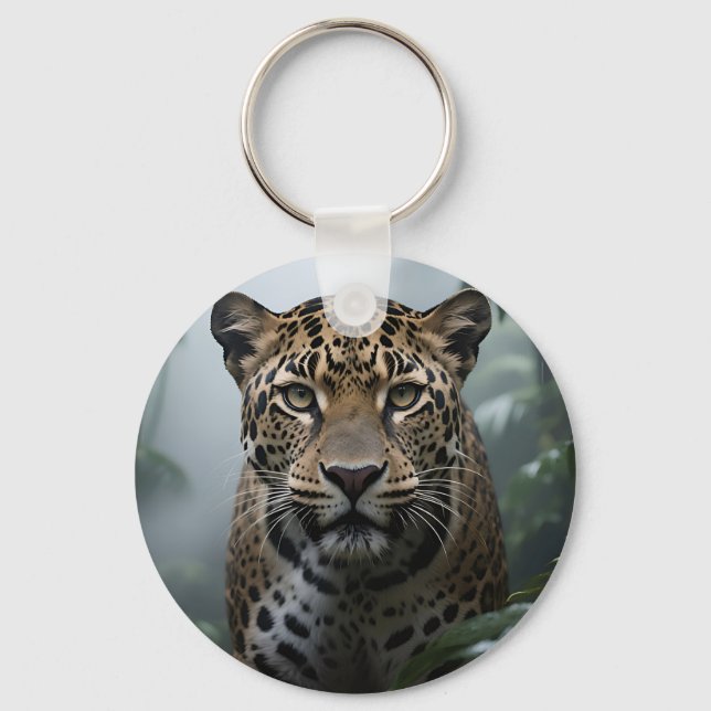 Jaguar Jungle Portrait Key Ring (Front)