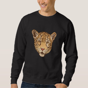 Jaguar Leopard Big Cat Head Graphic Print Hunter Sweatshirt