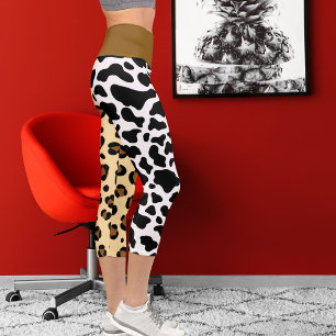Jaguar Leopard Big Cat Pattern Spots Print Animal Capri Leggings