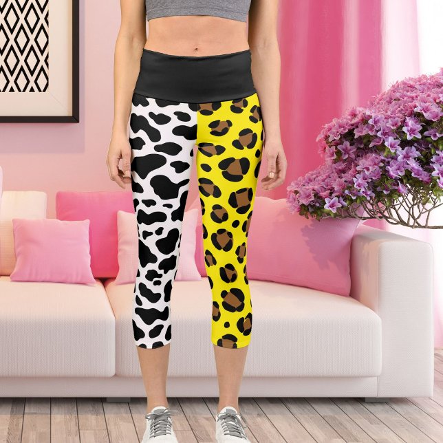 Jaguar Leopard Big Cat Pattern Spots Print Animal Capri Leggings (Creator Uploaded)