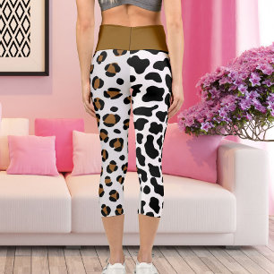 Jaguar Leopard Big Cat Pattern Spots Print Animal Capri Leggings