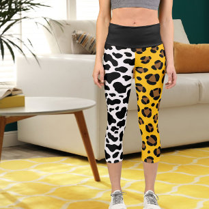 Jaguar Leopard Big Cat Pattern Spots Print Animal Capri Leggings