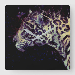 Jaguar Modern Purple Square Wall Clock