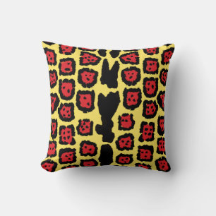 Jaguar Pattern in Blood Orange on Lemon Curd Cushion