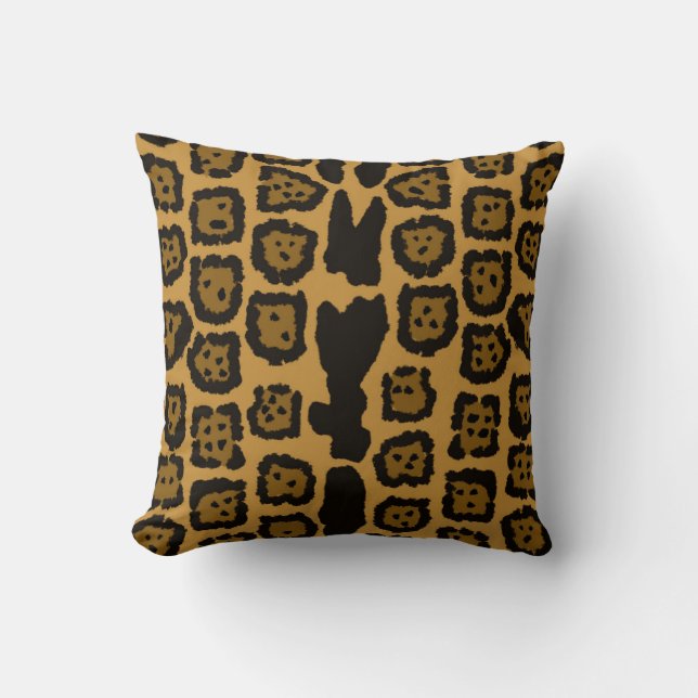 Jaguar Pattern in Natural Colours Cushion (Front)