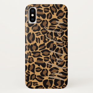Jaguar Pattern Print Personalised Name iPhone X Case