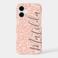 Jaguar Pattern Print Pink Pastel Personalized Name