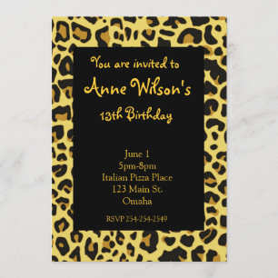 Jaguar Print Girls Invitation