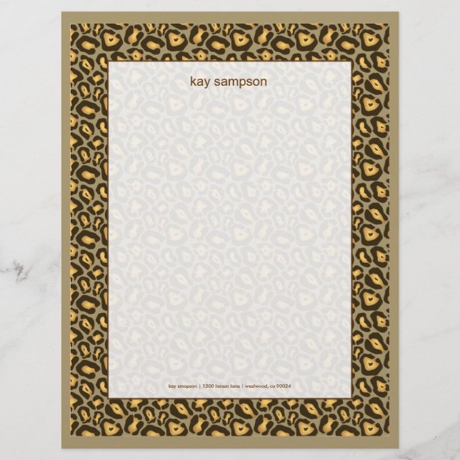 Jaguar print personalized letterhead (Front)
