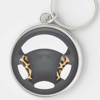 Jaguar Print Steering Wheel Key Ring