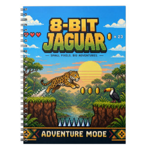 Jaguar, Retro 8-Bit Pixel Art Notebook
