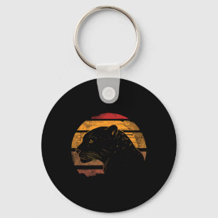 Jaguar Retro Vintage 80s Style Jaguar Wild Animals Key Ring