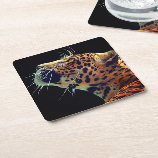 Jaguar Square Paper Coaster (Angled)