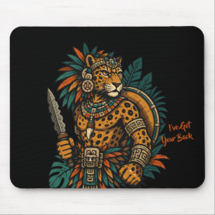 Jaguar Tribal Warrior Vintage Mouse Pad