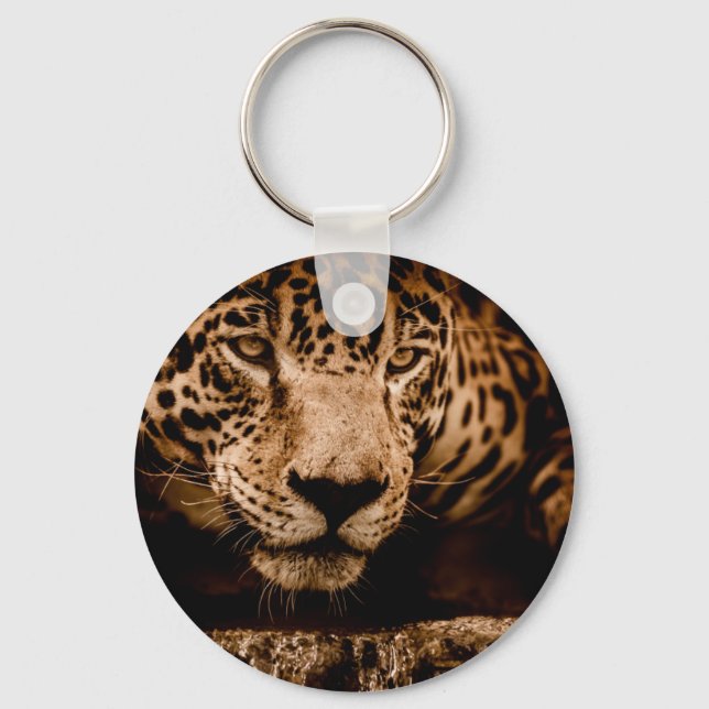 jaguar water stalking eyes key ring (Front)