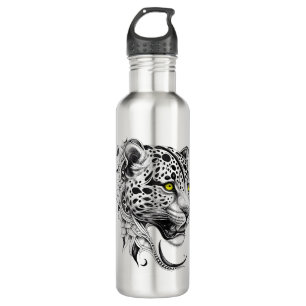 Jaguar Wild Animal Nature Illustration Art Tattoo 710 Ml Water Bottle