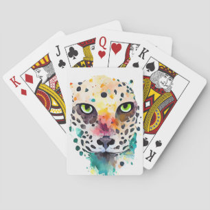 Jaguar Wild Animal Nature Watercolor Art Painting Playing Cards