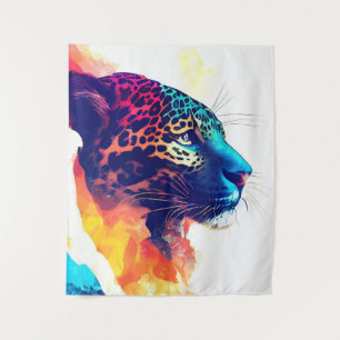 Jaguar Wild Nature Animal Color Art Painting Tapestry