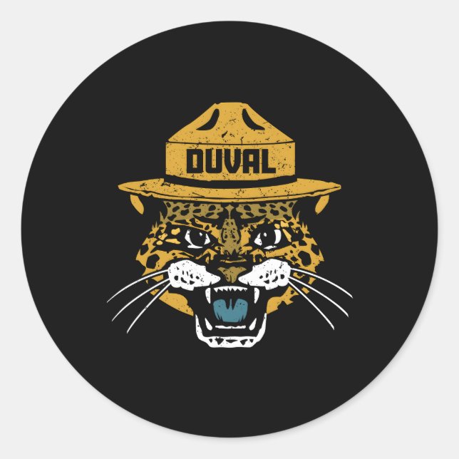 Jaguar With Duval Classic Round Sticker (Front)