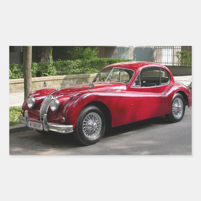 Jaguar XK 120 FHC Rectangular Sticker (Front)